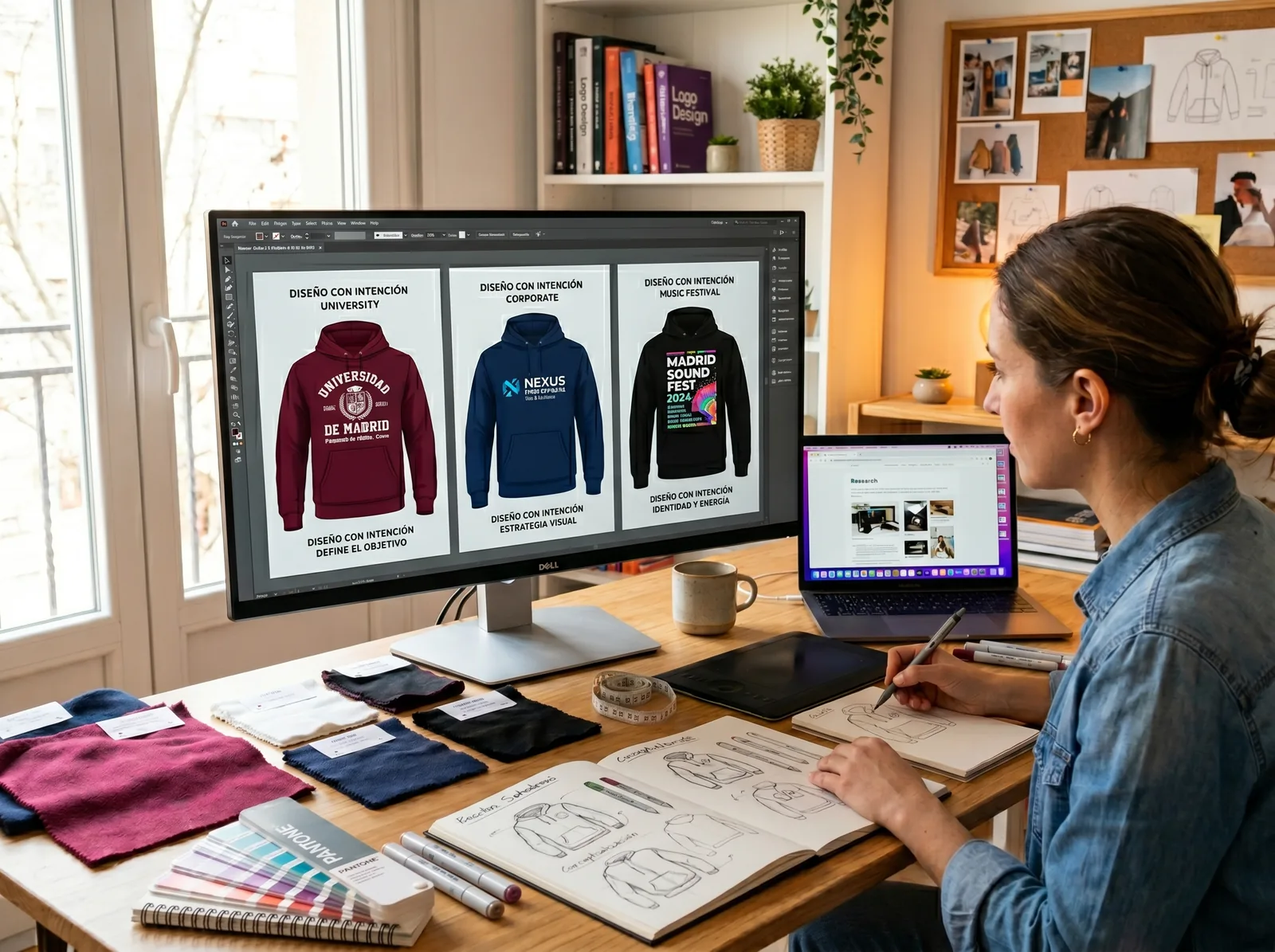 Diseño de sudaderas con número, nombre y coordenadas