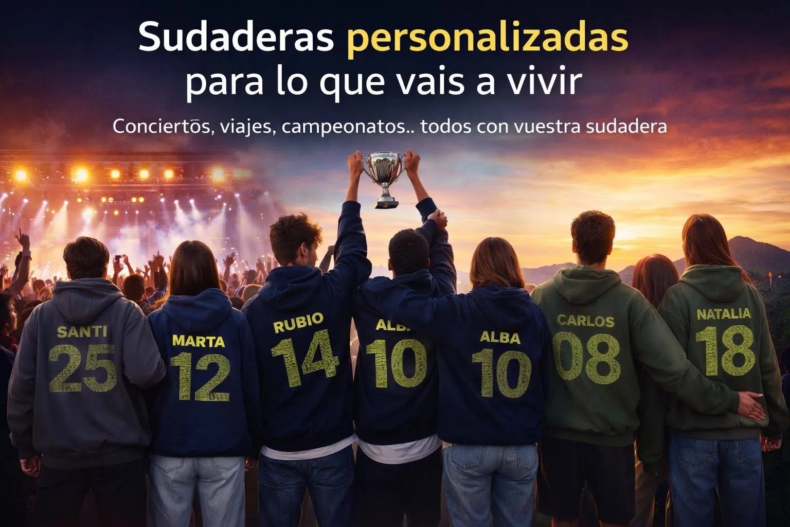 Sudaderas de grupo personalizadas para clientes de Logroño