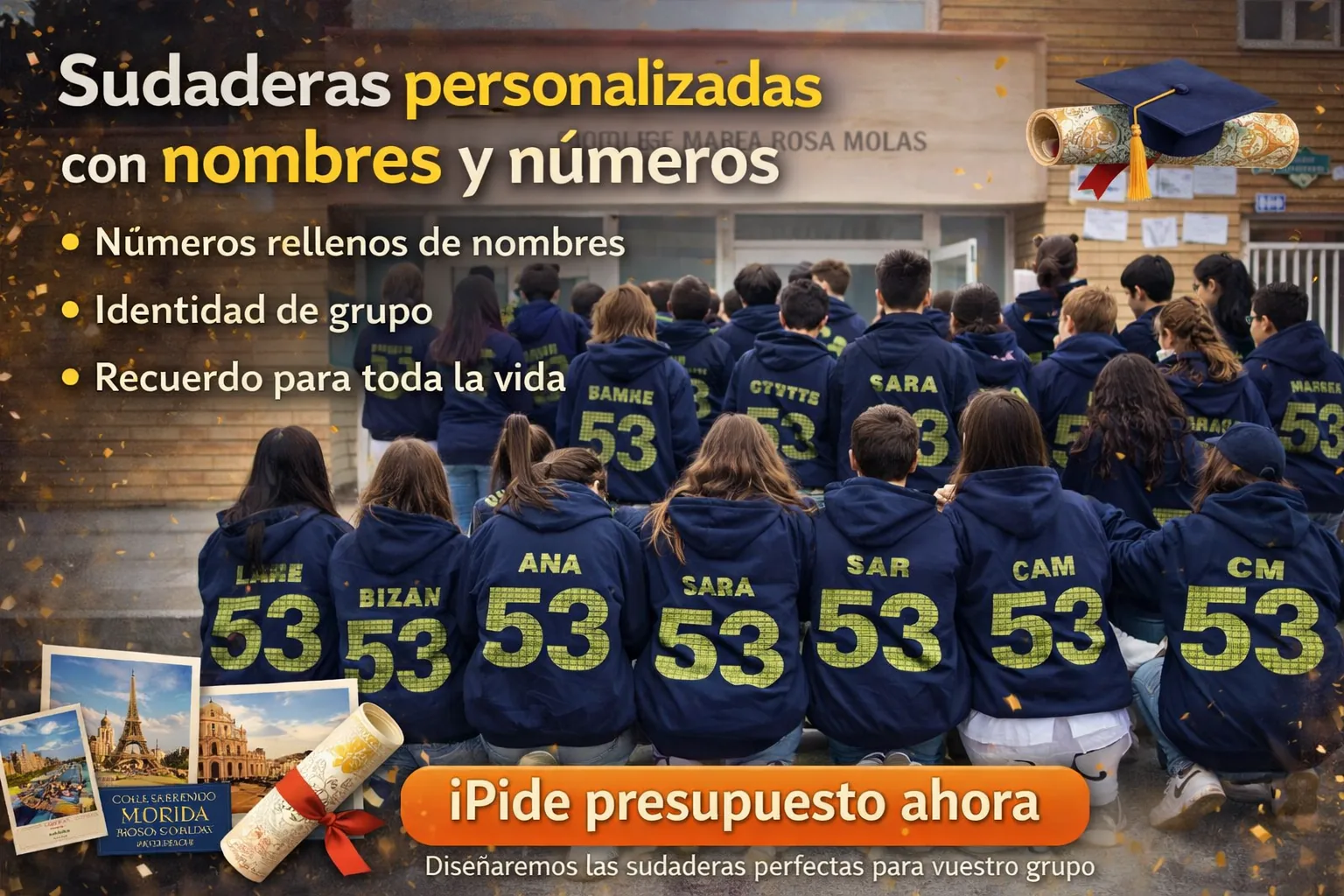 Sudaderas personalizadas con nombres y números